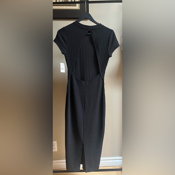 FREE PEOPLE, Black, Rib Jacquard, Heat Wave, Midi Heather Dress. - Picture 2 of 5